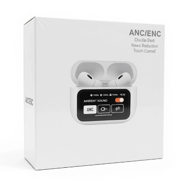 A9 Pro White Earbuds with Noise Reduction & Touch Control