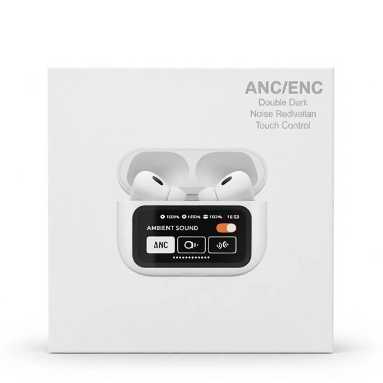 A9 Pro White Earbuds with Noise Reduction & Touch Control